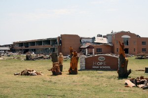 Joplin High School after the 2011 tornado