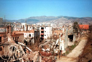 A Destroyed District During the Seige of Sarajevo, 1997, by Hedwig Klawuttke 